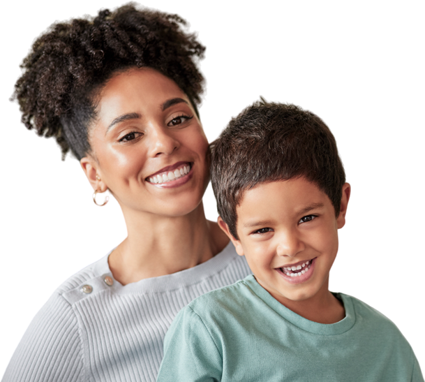 happy happy female with child